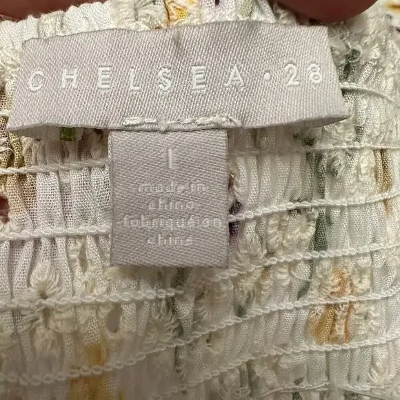 Chelsea 28 NWT's eyelet embroidered floral white midi dress. Size large